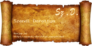 Szendi Dorottya névjegykártya